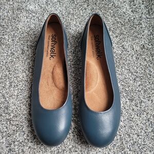 Softwalk Sonoma Ballet Flats Slip On Blue Women’s Size 8.5 Narrow Euc